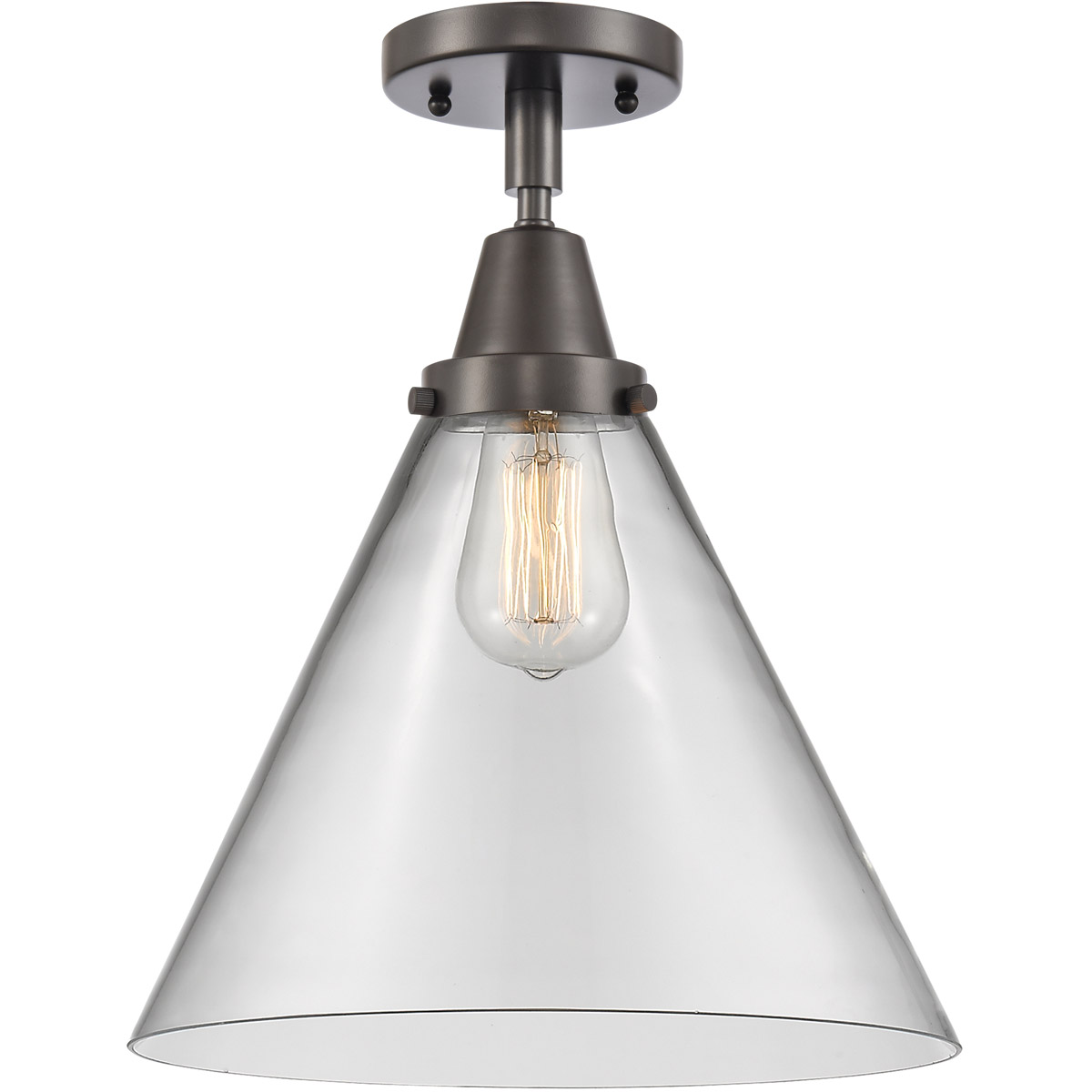 Innovations Lighting 447-1C-OB-G42-L Franklin Restoration X-Large Cone 1 Light 12 inch Oil Rubbed Bronze Flush Mount Ceiling Light in Clear Glass