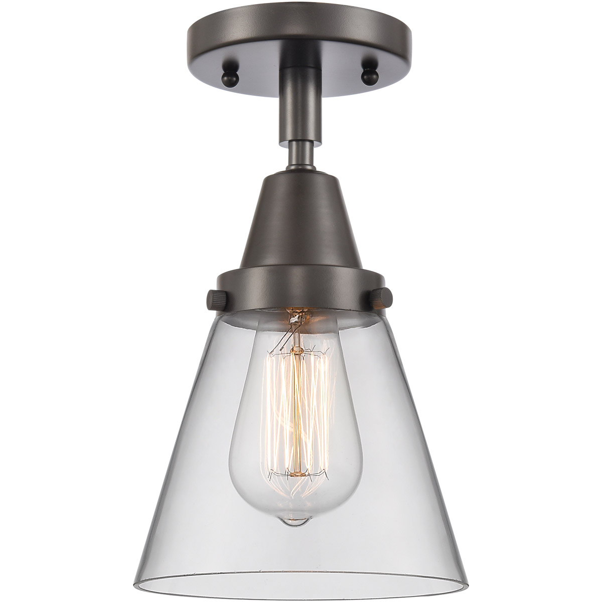 Innovations Lighting 447-1C-OB-G62 Franklin Restoration Small Cone 1 Light 6 inch Oil Rubbed Bronze Flush Mount Ceiling Light in Clear Glass