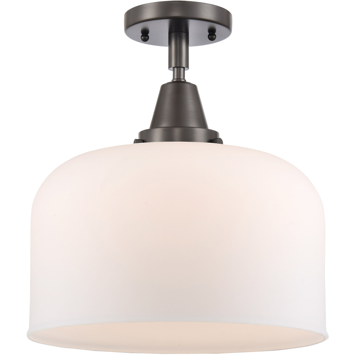 Innovations Lighting 447-1C-OB-G71-L Franklin Restoration X-Large Bell 1 Light 12 inch Oil Rubbed Bronze Flush Mount Ceiling Light in Matte White Glas
