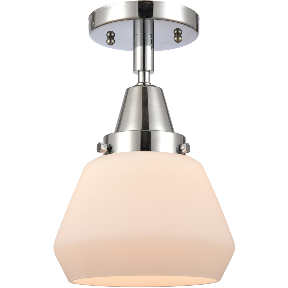 Innovations Lighting 447-1C-PC-G171-LED Franklin Restoration Fulton LED 7 inch Polished Chrome Flush Mount Ceiling Light in Matte White Glass