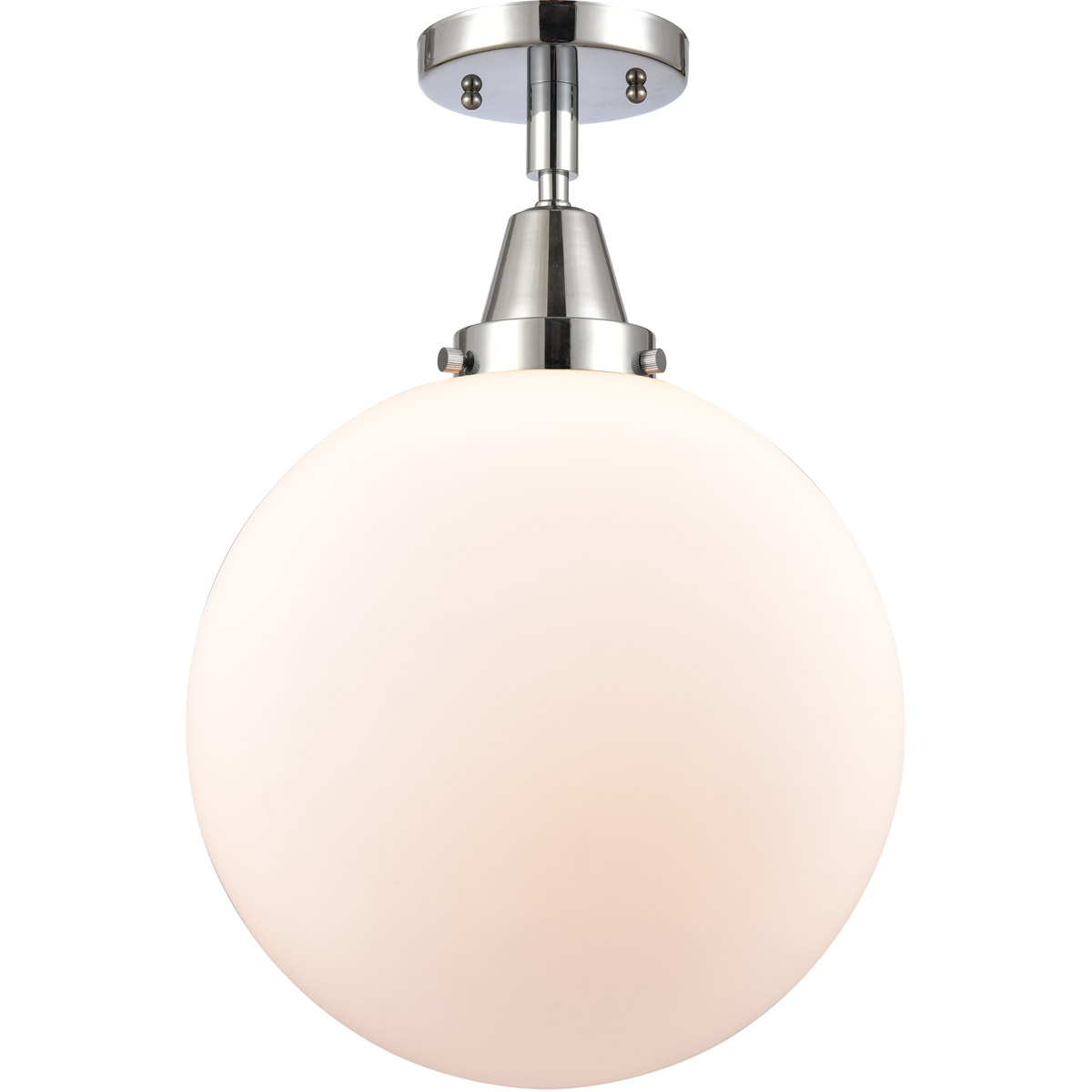 Innovations Lighting 447-1C-PC-G201-12-LED Beacon LED 12 inch Polished Chrome Flush Mount Ceiling Light in Matte White Glass