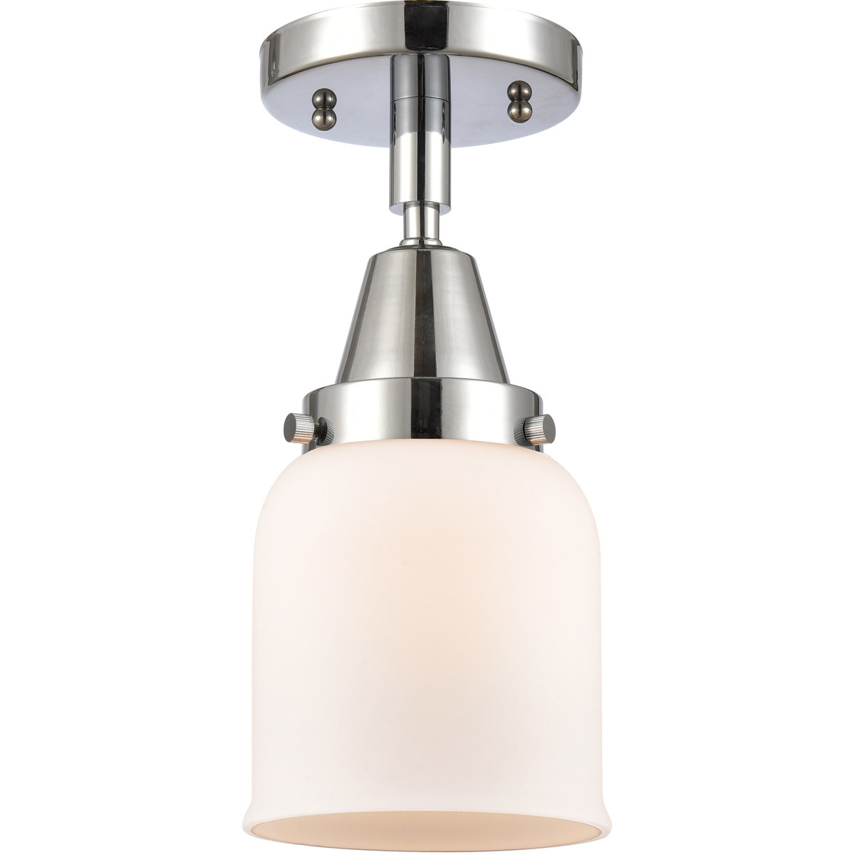 Innovations Lighting 447-1C-PC-G51 Franklin Restoration Small Bell 1 Light 5 inch Polished Chrome Flush Mount Ceiling Light in Matte White Glass