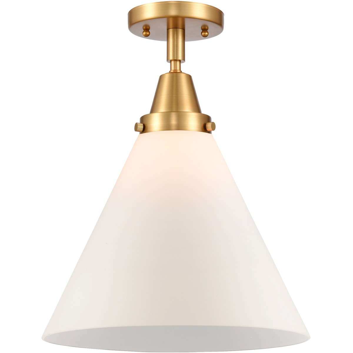 Innovations Lighting 447-1C-SG-G41-L Franklin Restoration X-Large Cone 1 Light 12 inch Satin Gold Flush Mount Ceiling Light in Matte White Glass