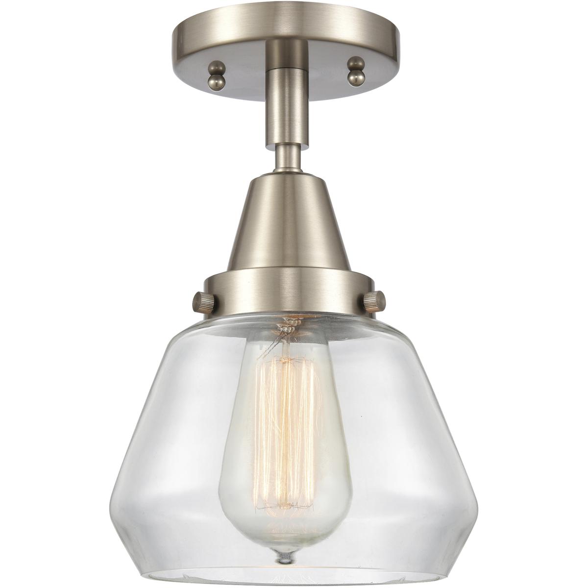 Innovations Lighting 447-1C-SN-G172 Franklin Restoration Fulton 1 Light 7 inch Brushed Satin Nickel Flush Mount Ceiling Light in Clear Glass