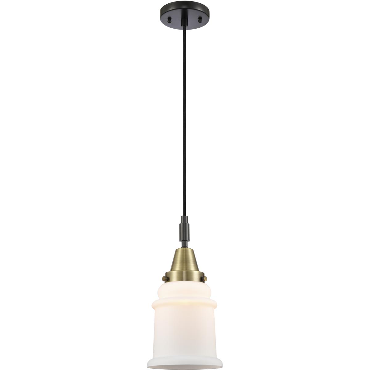 Innovations Lighting 447-1P-BAB-G181 Canton 1 Light 6 inch Black Antique Brass Mini Pendant Ceiling Light in Matte White Glass