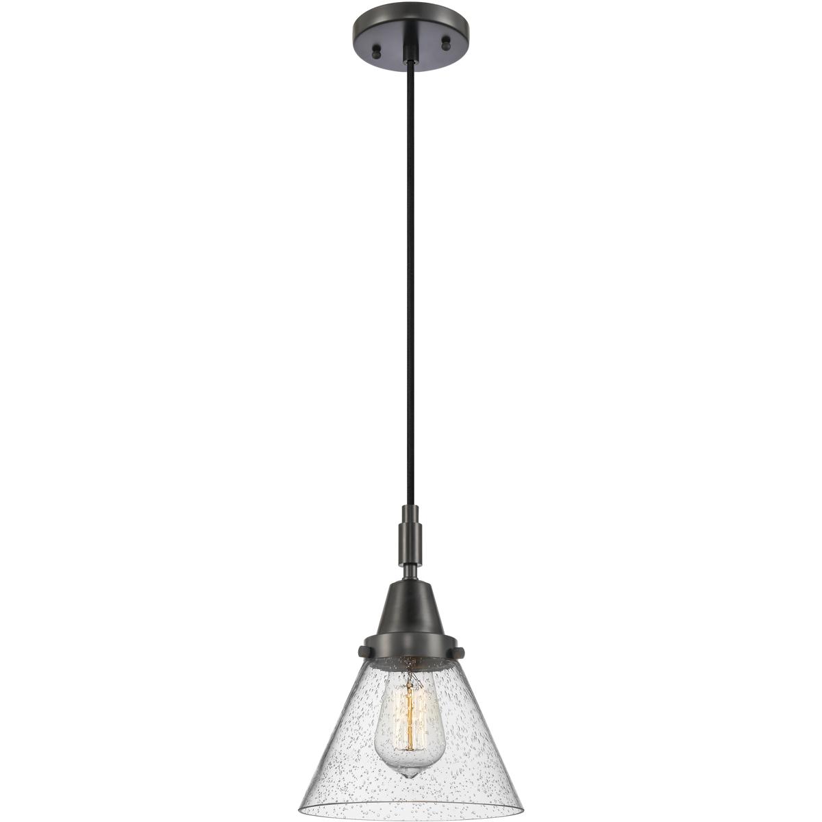 Innovations Lighting 447-1P-BK-G44 Downtown Urban Cone 1 Light 7.75 inch Matte Black Mini Pendant Ceiling Light in Seedy