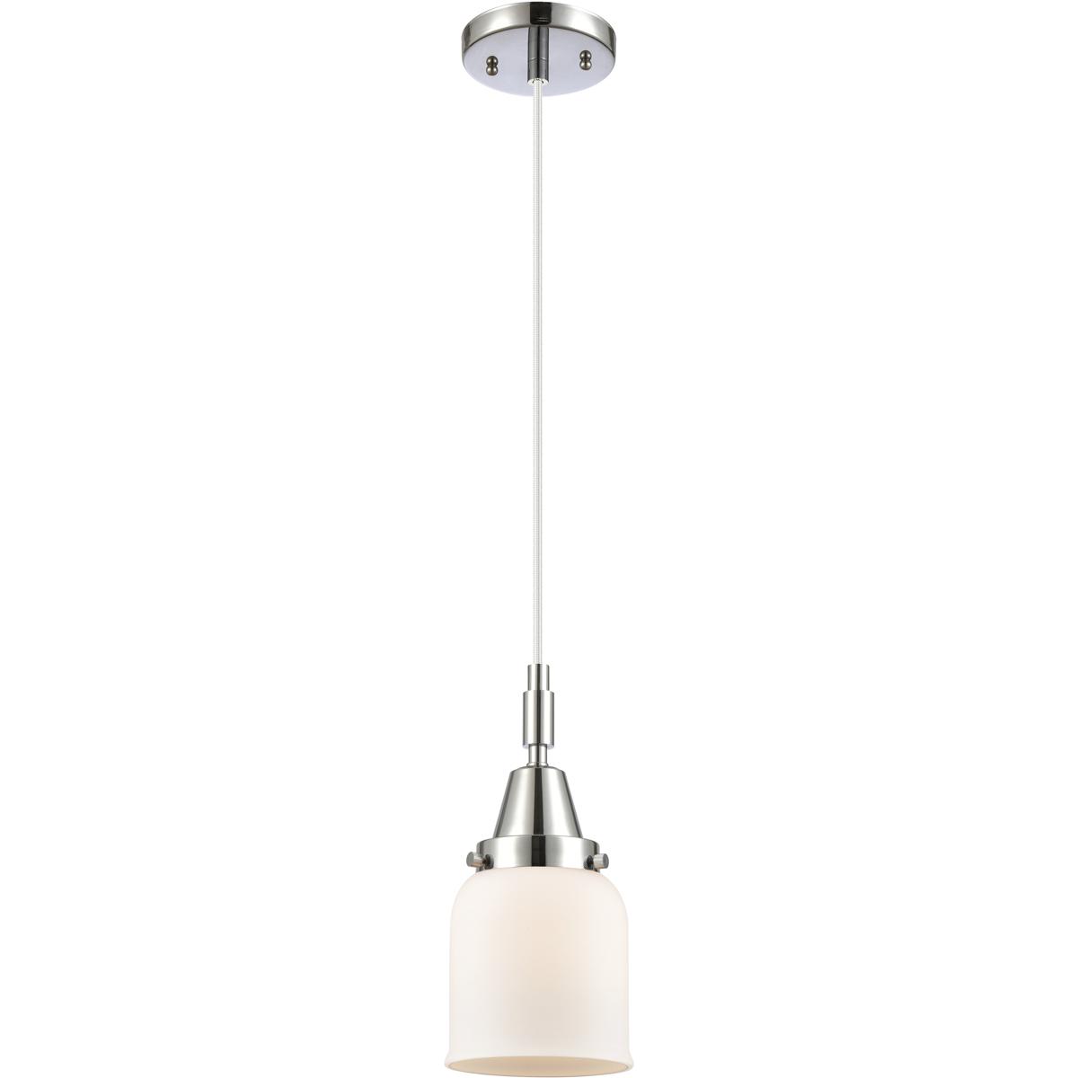 Innovations Lighting 447-1P-PC-G51 Bell 1 Light 5 inch Polished Chrome Mini Pendant Ceiling Light in Matte White Glass
