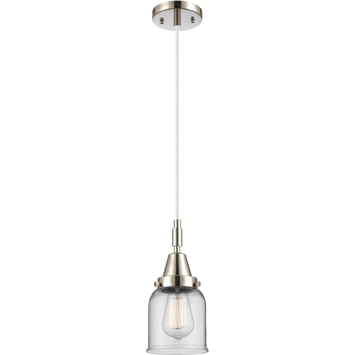 Innovations Lighting 447-1P-PN-G52 Bell 1 Light 5 inch Polished Nickel Mini Pendant Ceiling Light in Clear Glass