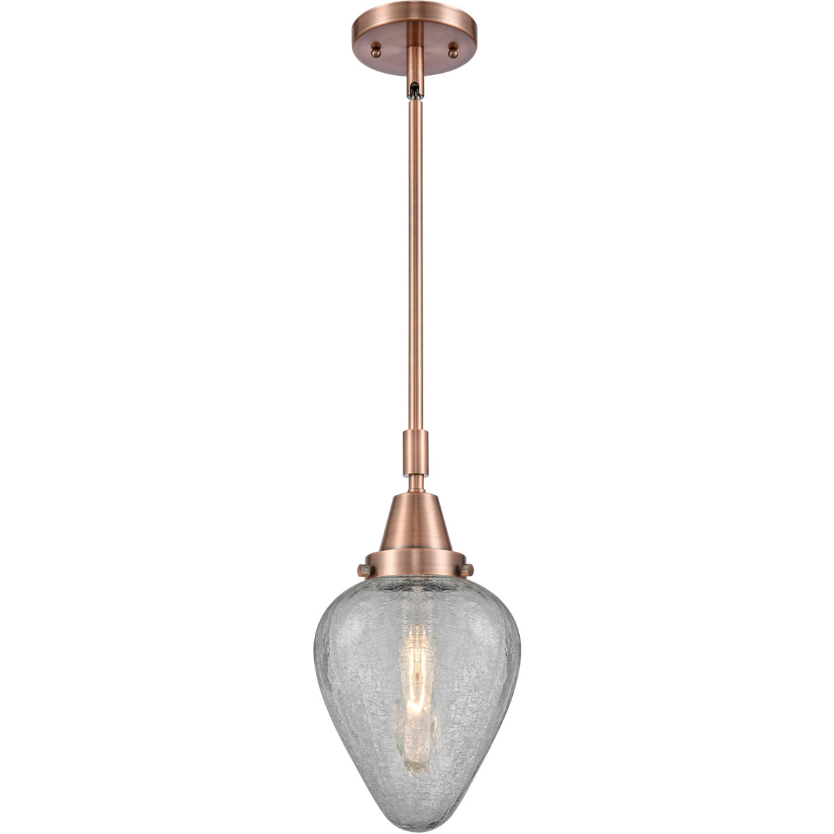 Innovations Lighting 447-1S-AC-G165-LED Franklin Restoration Geneseo LED 7 inch Antique Copper Mini Pendant Ceiling Light