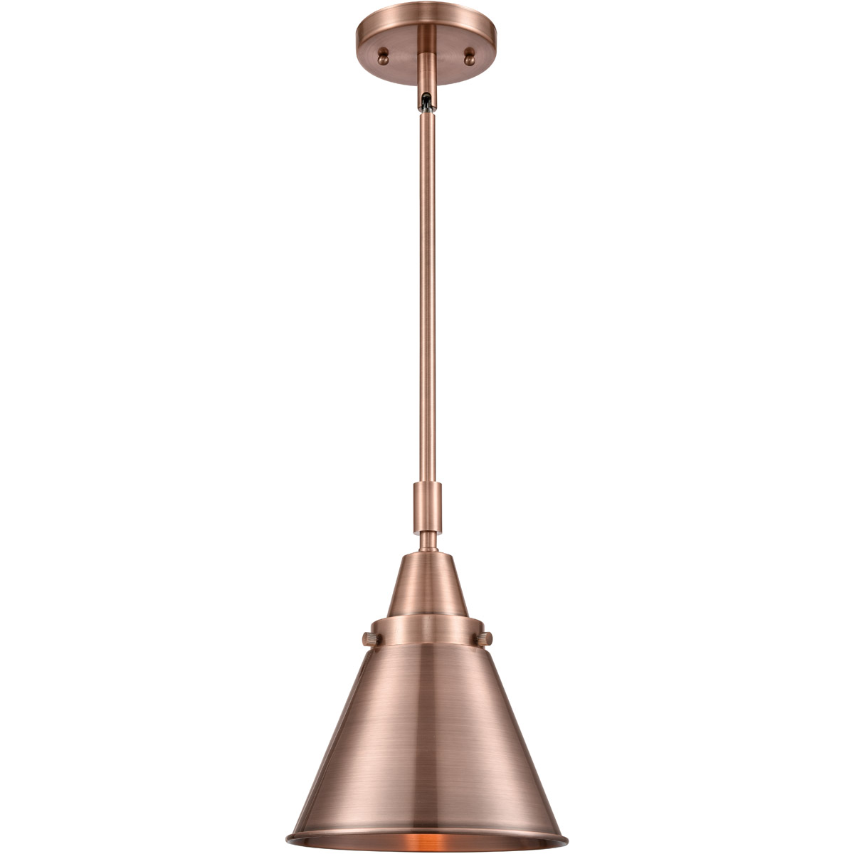 Innovations Lighting 447-1S-AC-M13-AC-LED Franklin Restoration Appalachian LED 8 inch Antique Copper Mini Pendant Ceiling Light