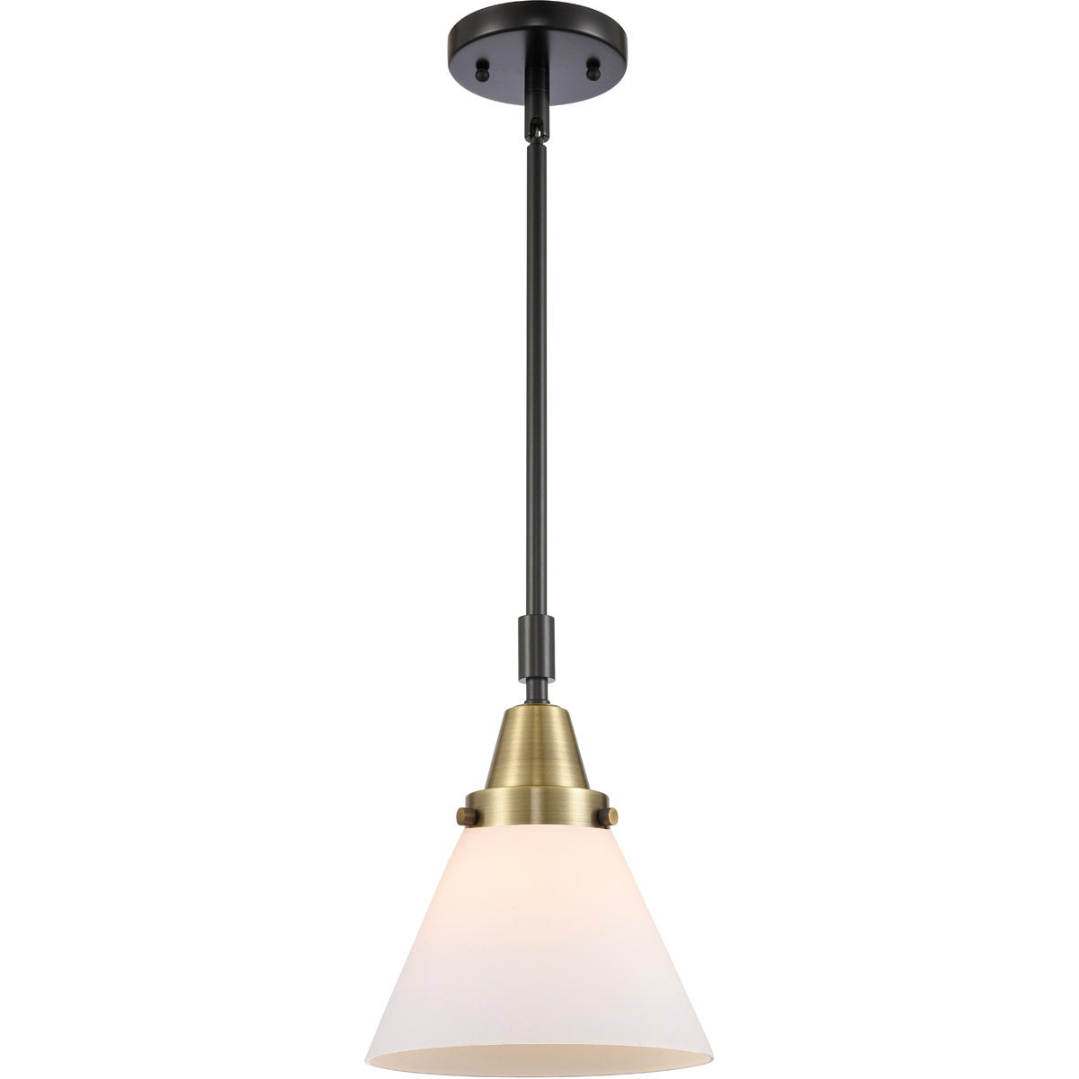 Innovations Lighting 447-1S-BAB-G41-L-LED Franklin Restoration X-Large Cone LED 12 inch Black Antique Brass Mini Pendant Ceiling Light in Matte White