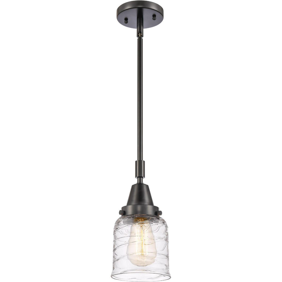 Innovations Lighting 447-1S-BK-G513 Franklin Restoration Bell 1 Light 5 inch Matte Black Mini Pendant Ceiling Light
