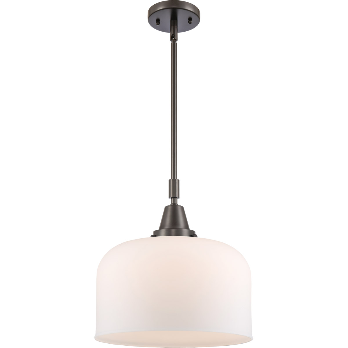 Innovations Lighting 447-1S-OB-G71-L Franklin Restoration X-Large Bell 1 Light 12 inch Oil Rubbed Bronze Mini Pendant Ceiling Light in Matte White Gla