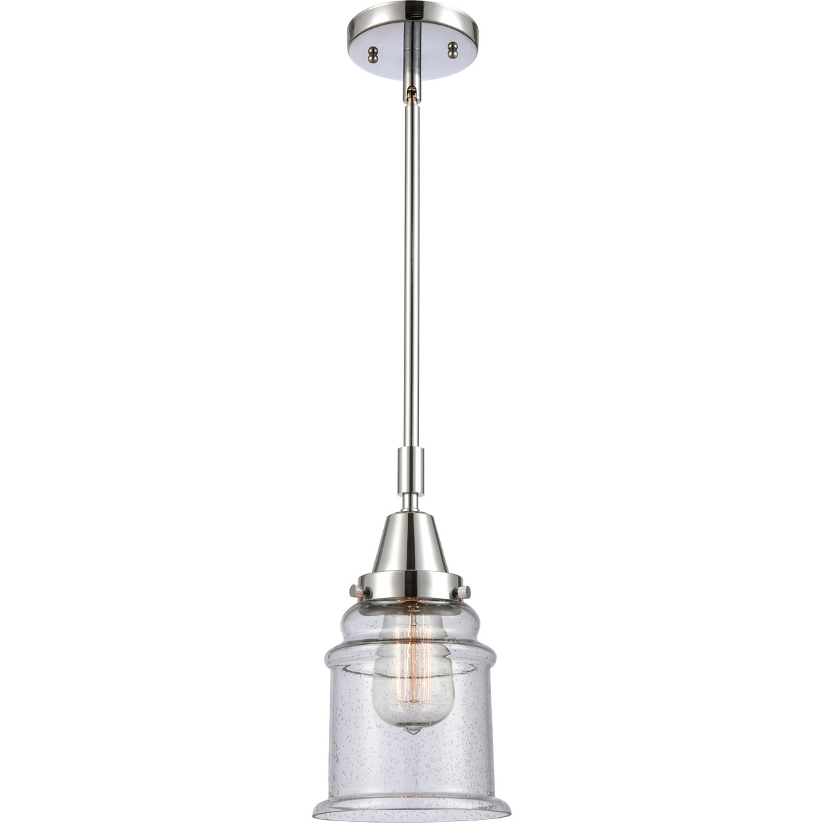 Innovations Lighting 447-1S-PC-G184 Franklin Restoration Canton 1 Light 7 inch Polished Chrome Mini Pendant Ceiling Light in Seedy Glass
