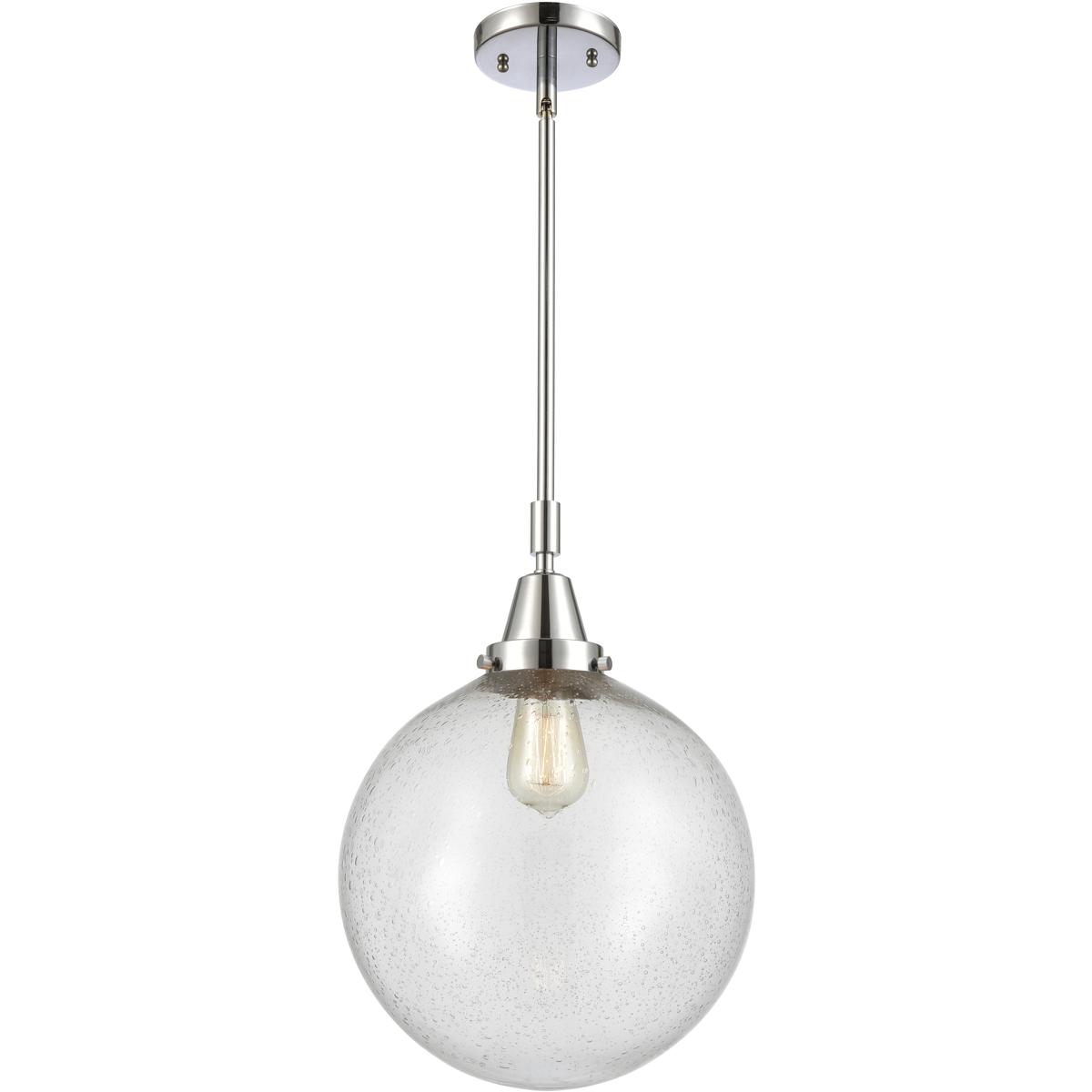 Innovations Lighting 447-1S-PC-G204-12 Beacon 1 Light 12 inch Polished Chrome Mini Pendant Ceiling Light in Seedy Glass