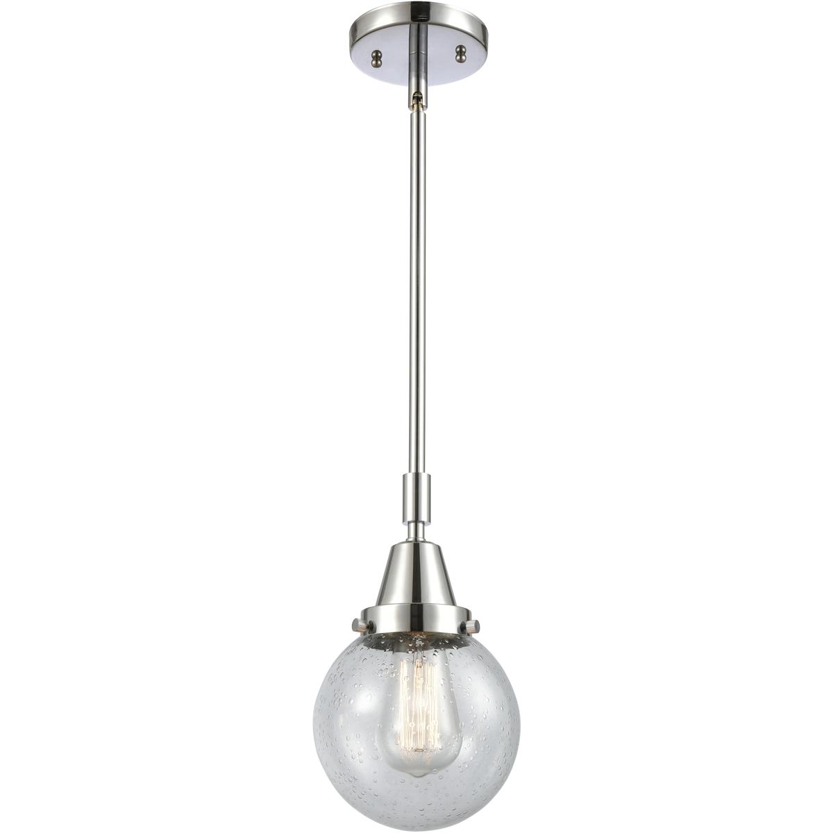 Innovations Lighting 447-1S-PC-G204-6 Beacon 1 Light 6 inch Polished Chrome Mini Pendant Ceiling Light in Seedy Glass