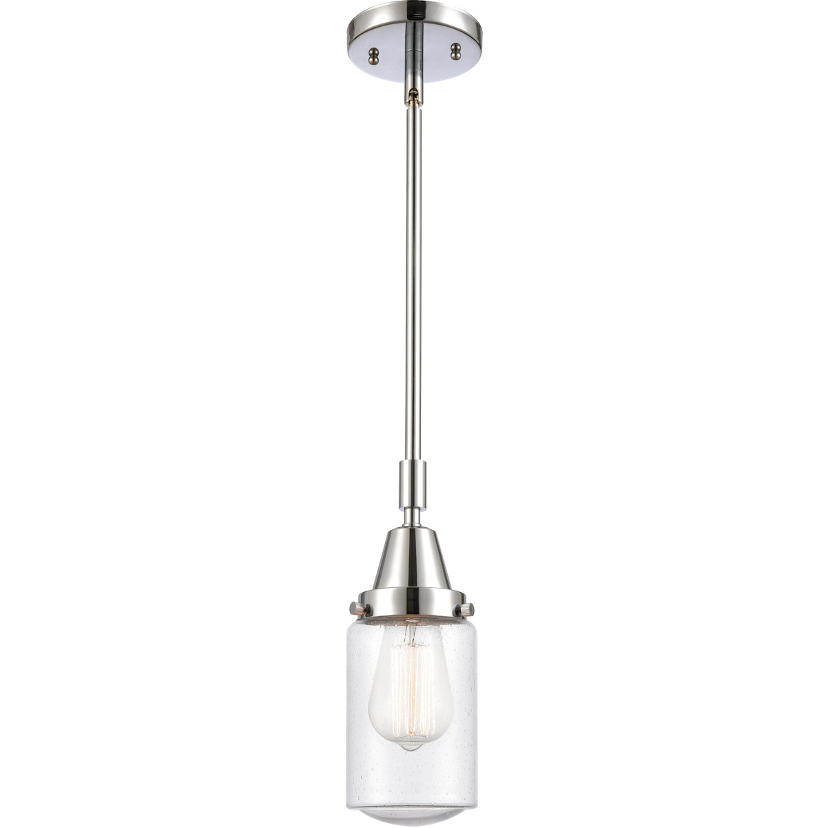 Innovations Lighting 447-1S-PC-G314 Franklin Restoration Dover 1 Light 5 inch Polished Chrome Mini Pendant Ceiling Light in Seedy Glass