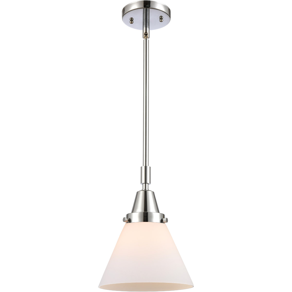 Innovations Lighting 447-1S-PC-G41-L-LED Franklin Restoration X-Large Cone LED 12 inch Polished Chrome Mini Pendant Ceiling Light in Matte White Glass