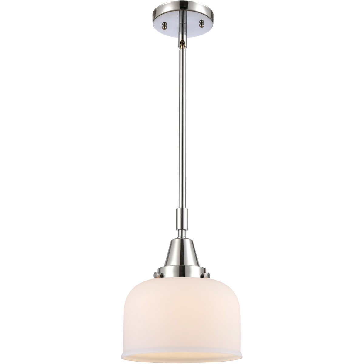 Innovations Lighting 447-1S-PC-G71-L-LED Franklin Restoration X-Large Bell LED 12 inch Polished Chrome Mini Pendant Ceiling Light in Matte White Glass