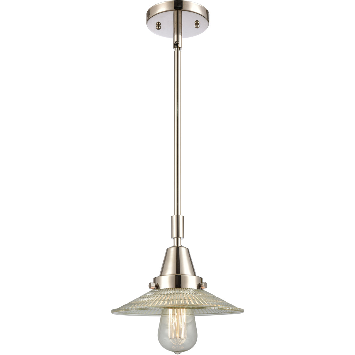 Innovations Lighting 447-1S-PN-G2 Franklin Restoration Halophane 1 Light 9 inch Polished Nickel Mini Pendant Ceiling Light in Clear Halophane Glass