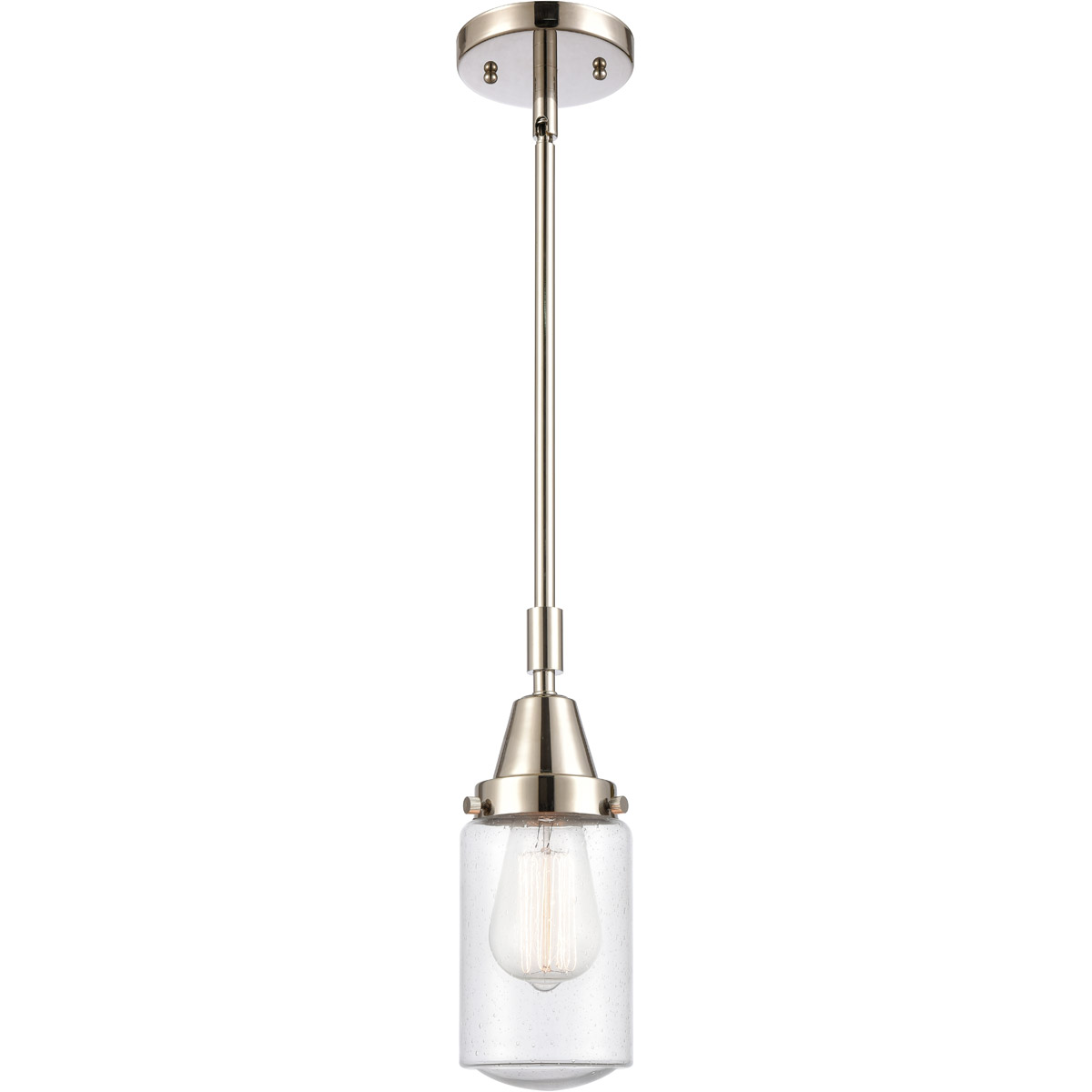 Innovations Lighting 447-1S-PN-G314 Franklin Restoration Dover 1 Light 5 inch Polished Nickel Mini Pendant Ceiling Light in Seedy Glass