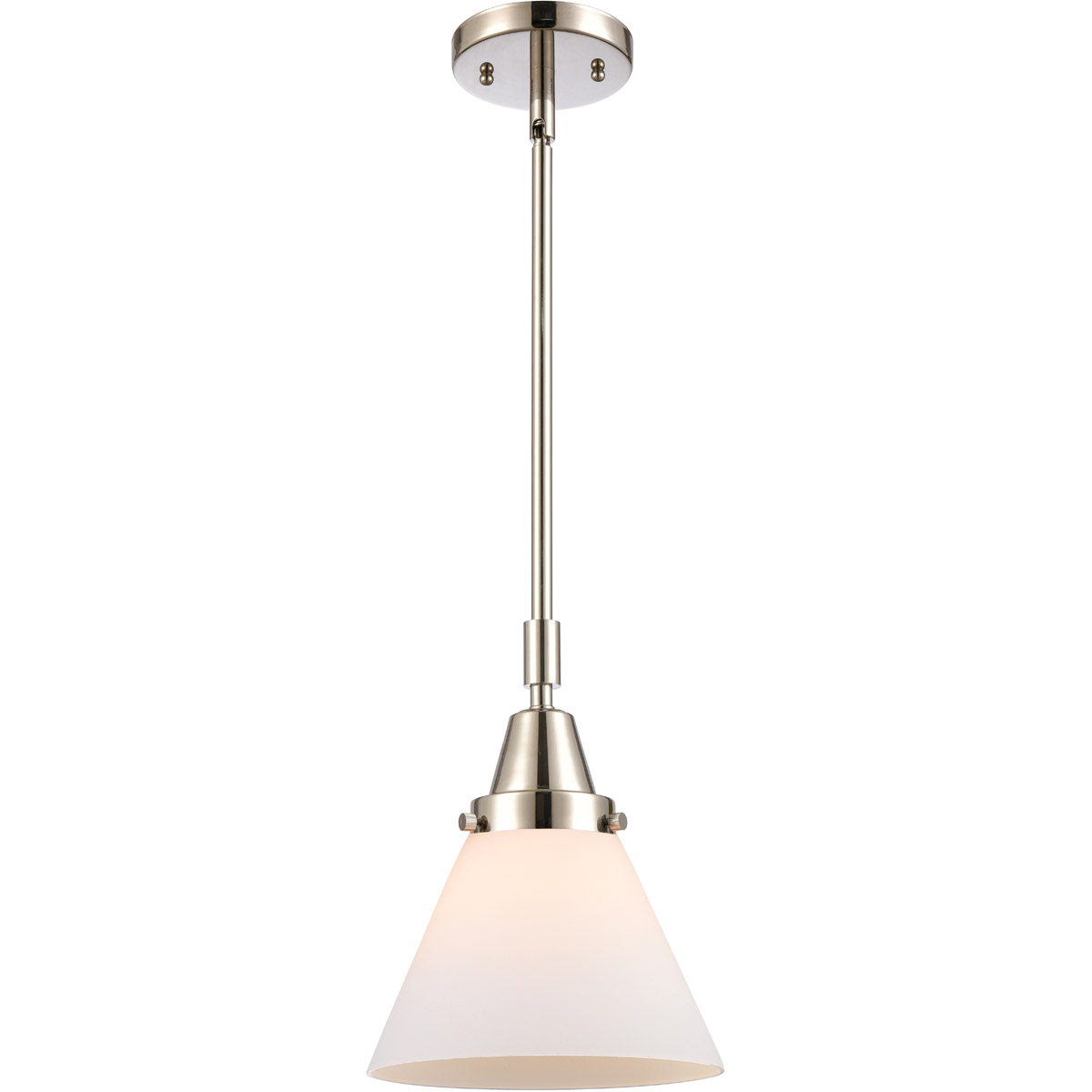 Innovations Lighting 447-1S-PN-G41-L-LED Franklin Restoration X-Large Cone LED 12 inch Polished Nickel Mini Pendant Ceiling Light in Matte White Glass