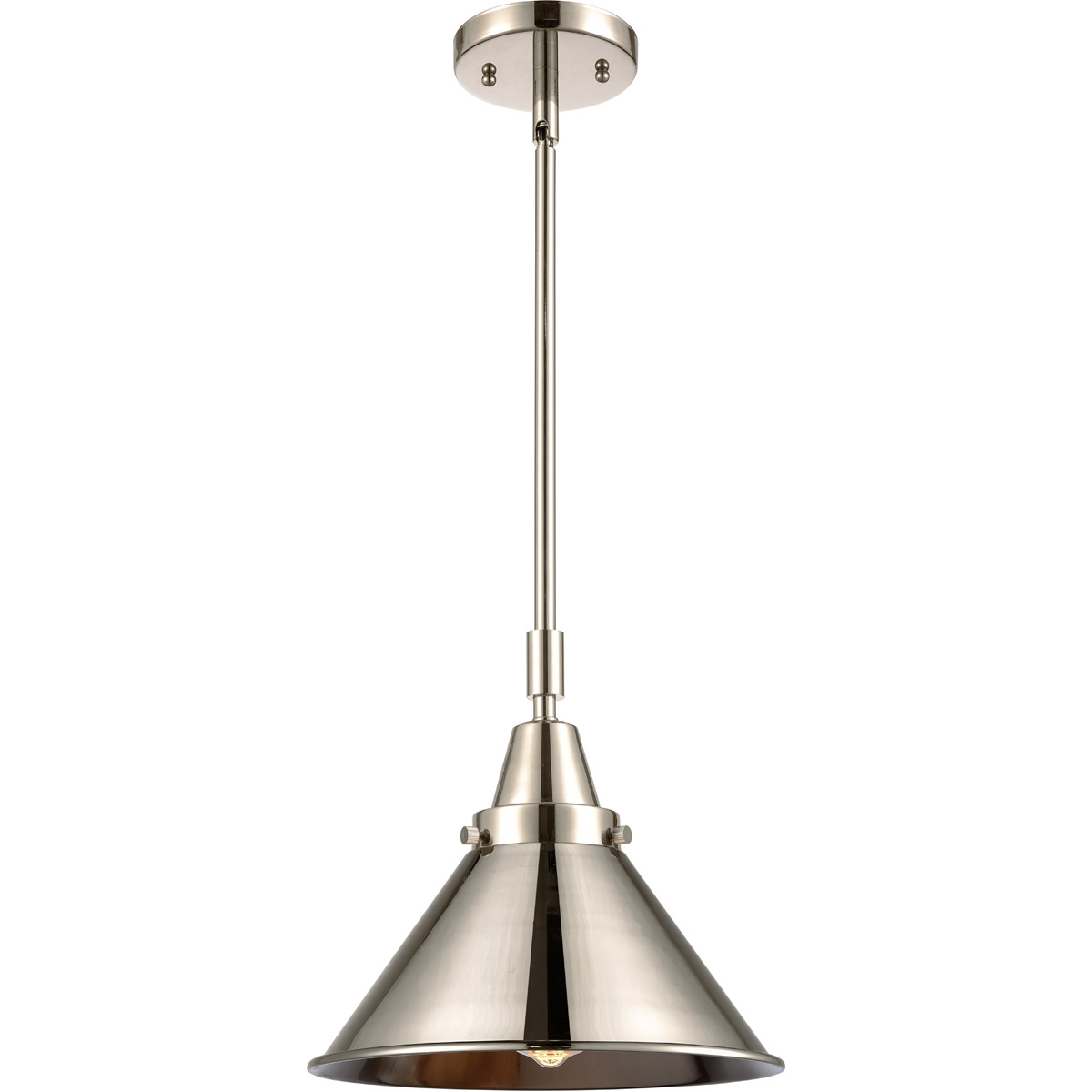 Innovations Lighting 447-1S-PN-M10-PN-LED Franklin Restoration Briarcliff LED 10 inch Polished Nickel Mini Pendant Ceiling Light