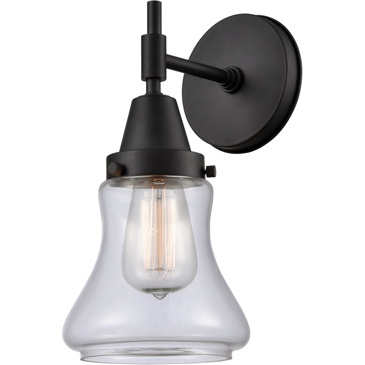 Innovations Lighting 447-1W-BK-G192 Caden 1 Light 6 inch Matte Black Sconce Wall Light in Clear Glass