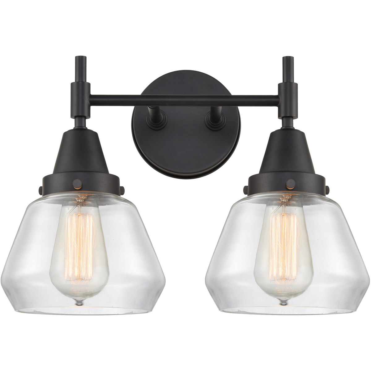 Innovations Lighting 447-2W-BK-G172-LED Caden LED 15.75 inch Matte Black Bath Vanity Light Wall Light in Clear Glass