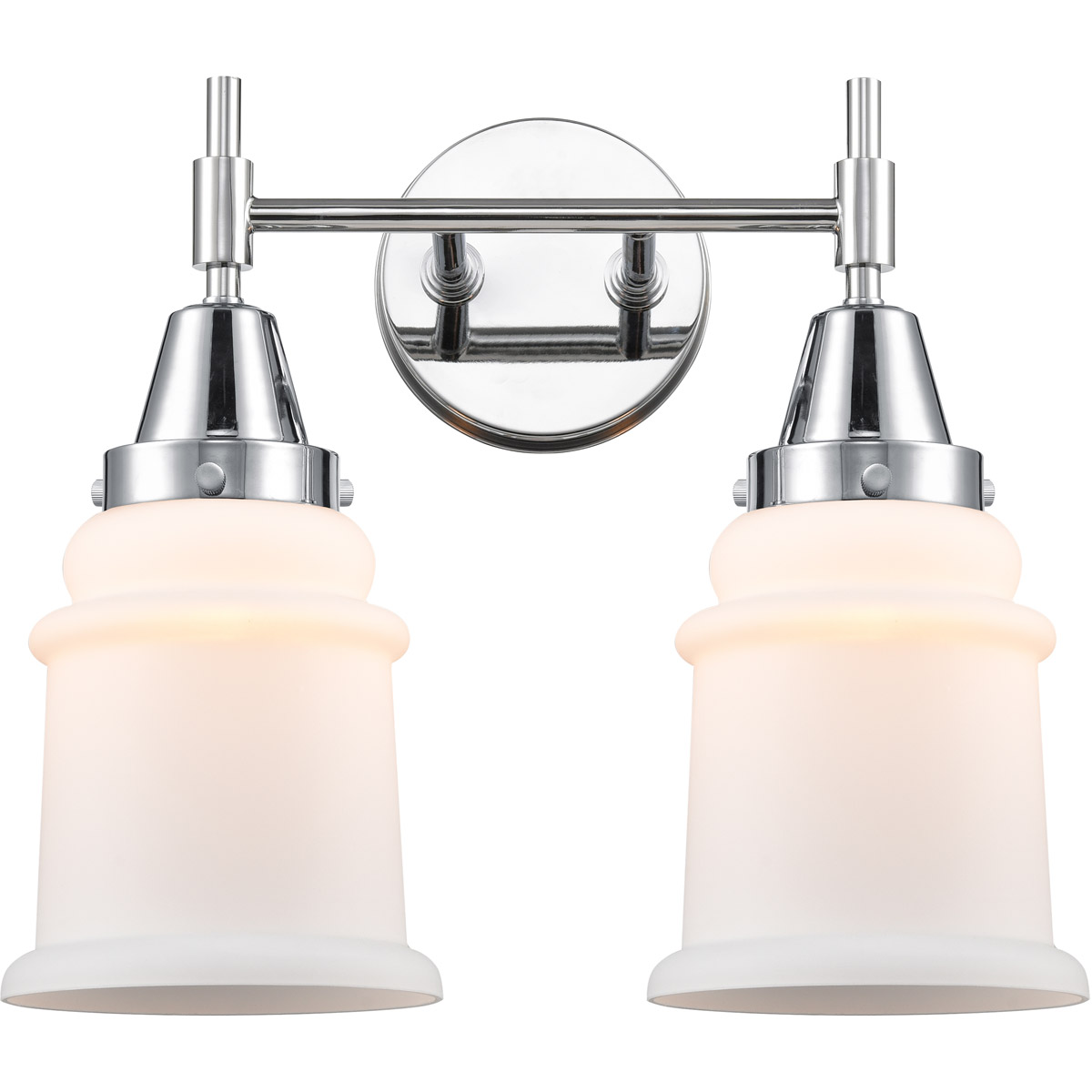 Innovations Lighting 447-2W-PC-G181 Caden 2 Light 15 inch Polished Chrome Bath Vanity Light Wall Light in Matte White Glass