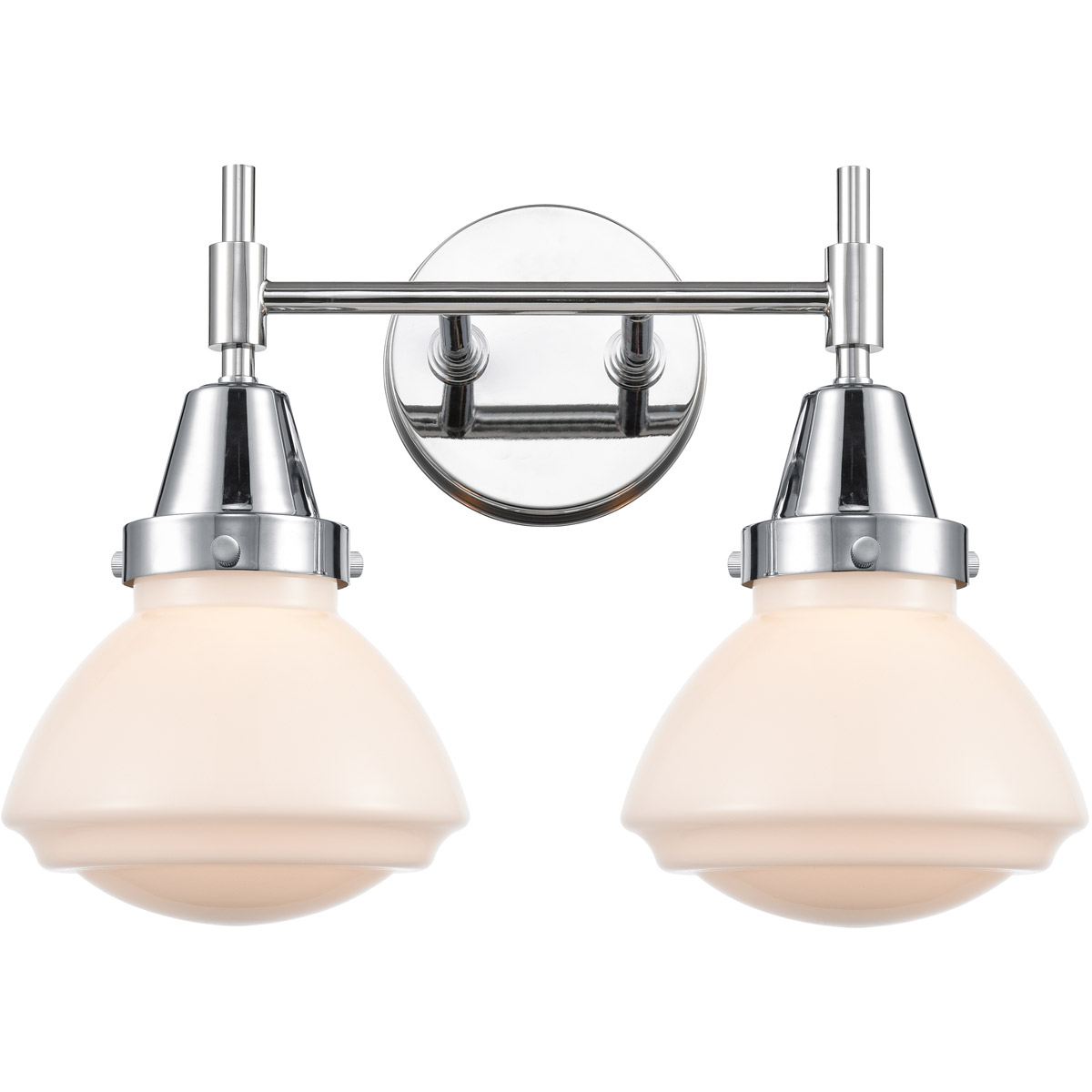 Innovations Lighting 447-2W-PC-G321-LED Caden LED 16 inch Polished Chrome Bath Vanity Light Wall Light in Matte White Glass