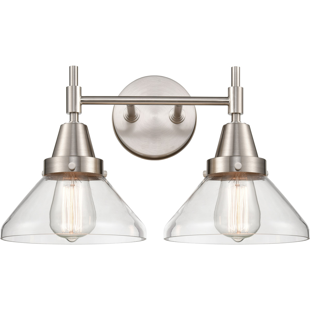 Innovations Lighting 447-2W-SN-CL-LED Caden LED 17 inch Satin Nickel Bath Vanity Light Wall Light in Clear Glass