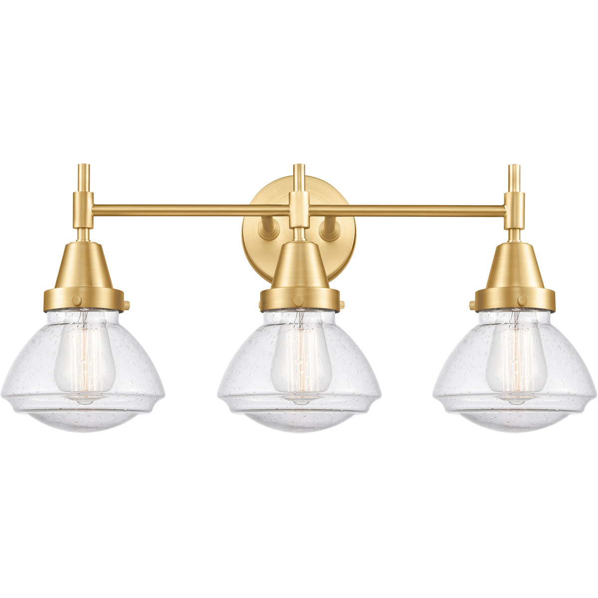 Innovations Lighting 447-3W-SG-G324-LED Caden LED 25 inch Satin Gold Bath Vanity Light Wall Light