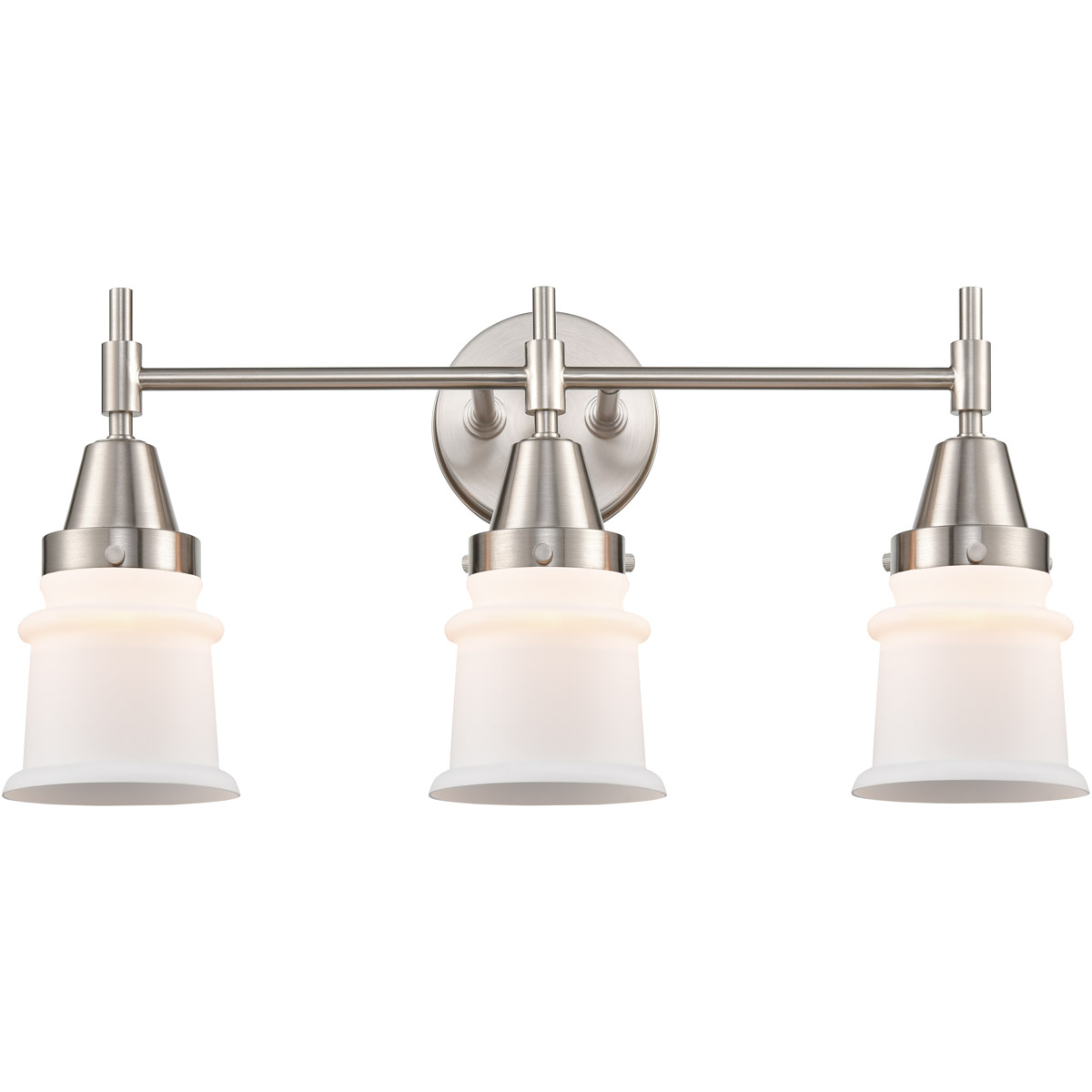 Innovations Lighting 447-3W-SN-G181S Caden 3 Light 23 inch Satin Nickel Bath Vanity Light Wall Light in Matte White Glass