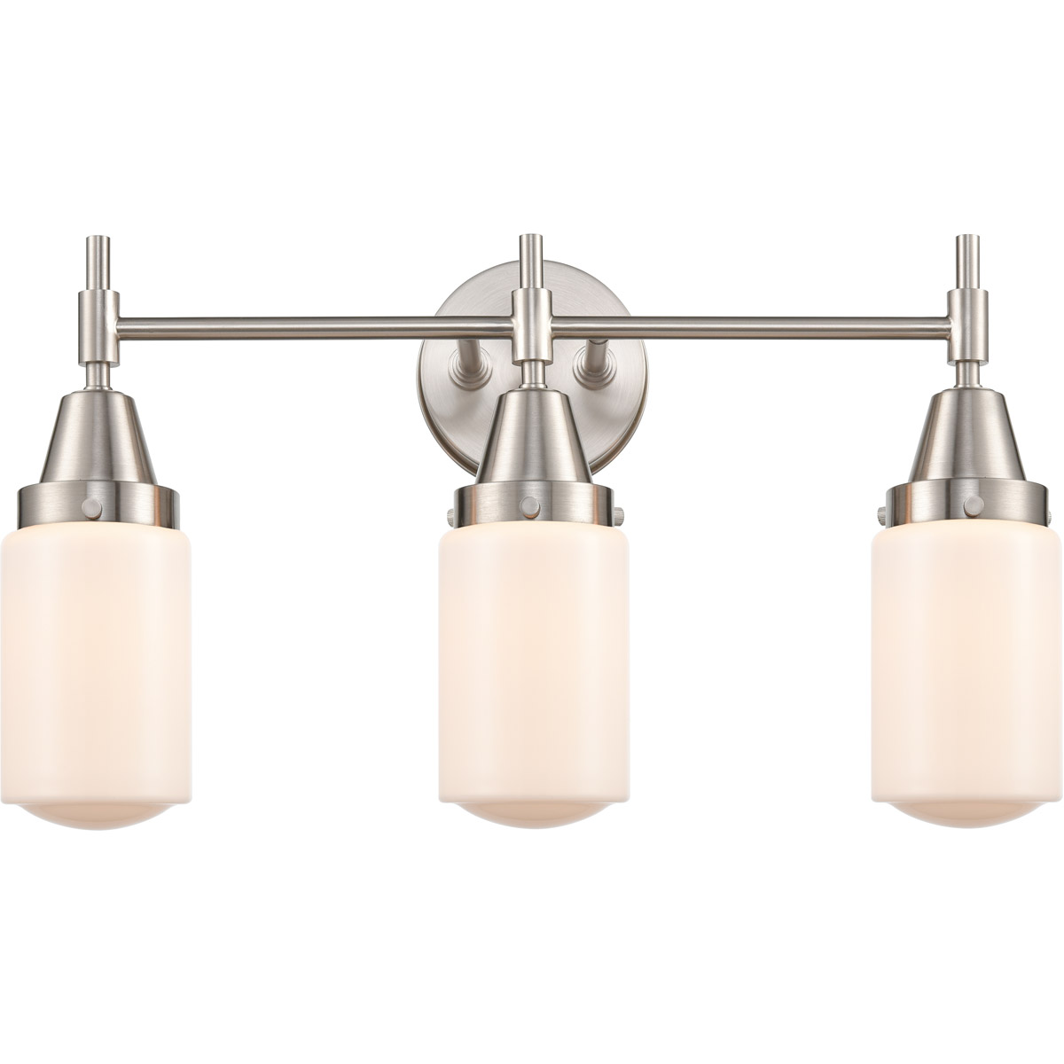 Innovations Lighting 447-3W-SN-G311 Caden 3 Light 23 inch Satin Nickel Bath Vanity Light Wall Light in Matte White Glass