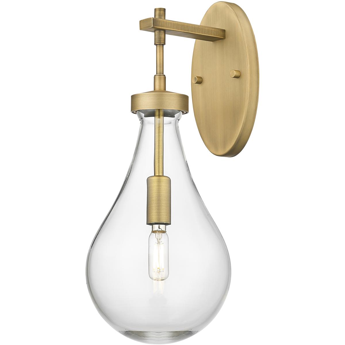 Innovations Lighting 451-1W-BB-G451-7CL Downtown Urban Owego Armed Sconce Wall Light in Brushed Brass, Clear