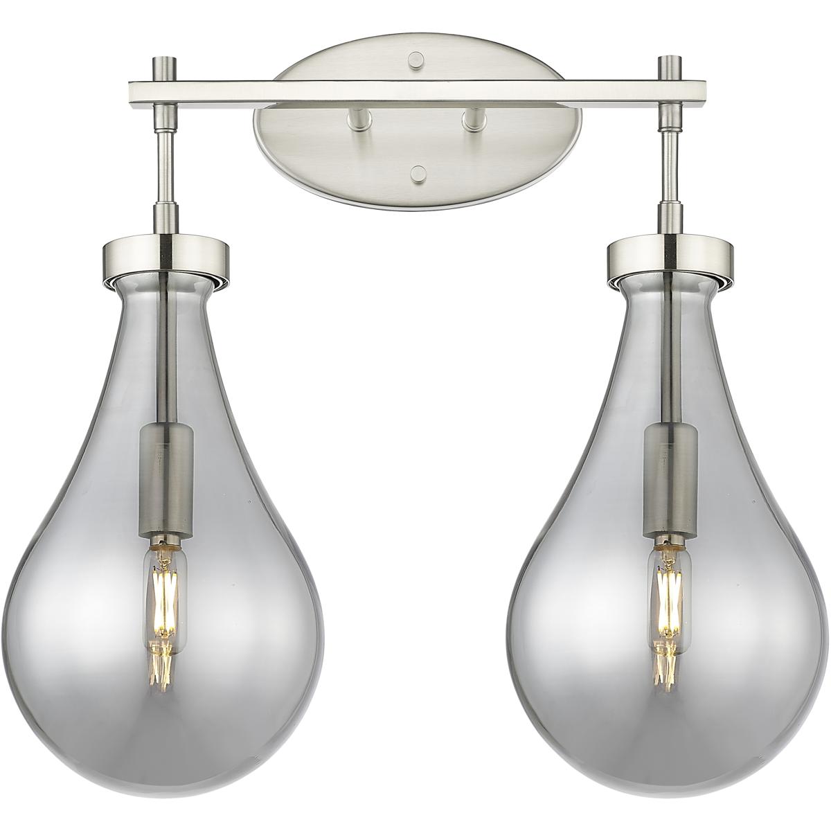 Innovations Lighting 451-2W-SN-G451-7SM Downtown Urban Owego 2 Light 18 inch Satin Nickel Bath Vanity Light Wall Light in Light Smoke Glass