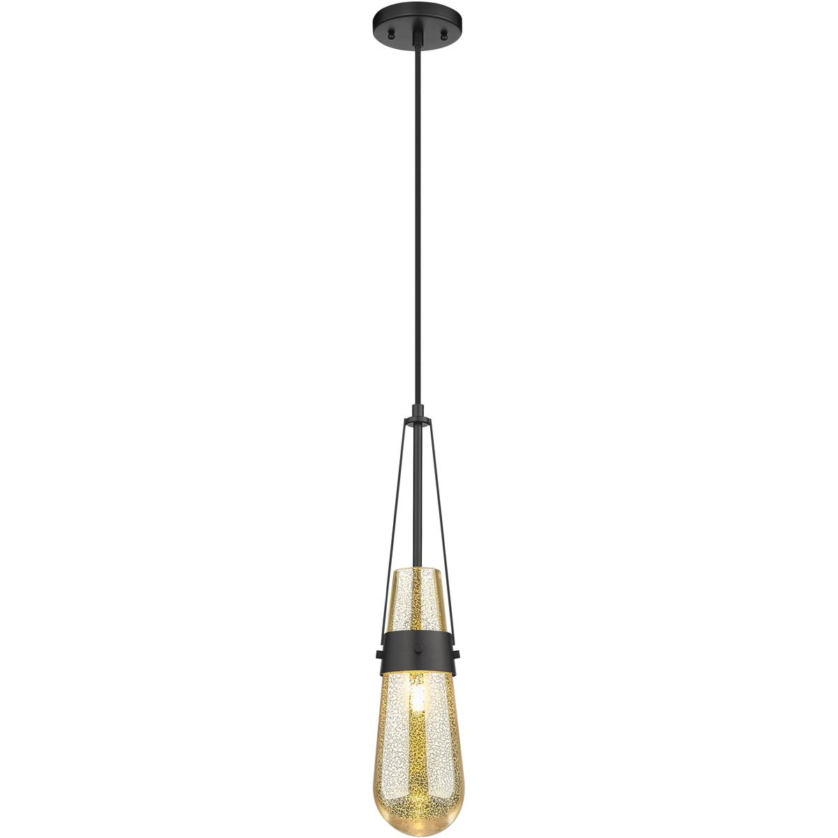 Innovations Lighting 452-1P-BK-G452-4ME Downtown Urban Milan 1 Light 4.38 inch Matte Black Pendant Ceiling Light in Mercury