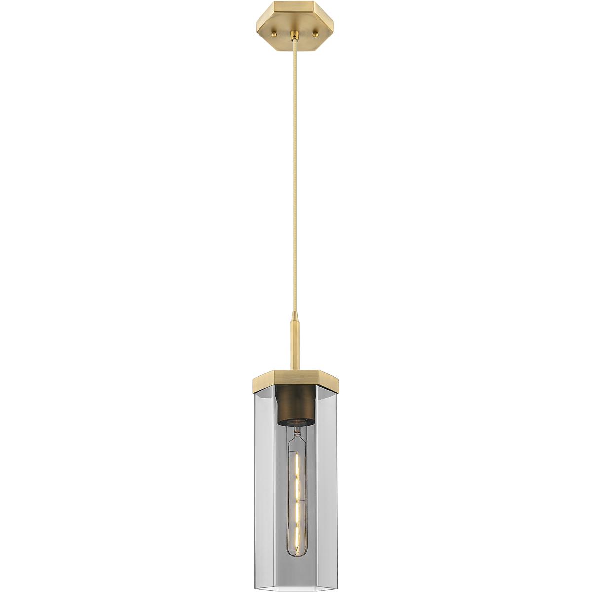 Innovations Lighting 463-1P-BB-G463-12SM Downtown Urban Blakeley 1 Light 5 inch Brushed Brass Pendant Ceiling Light in Light Smoke Glass