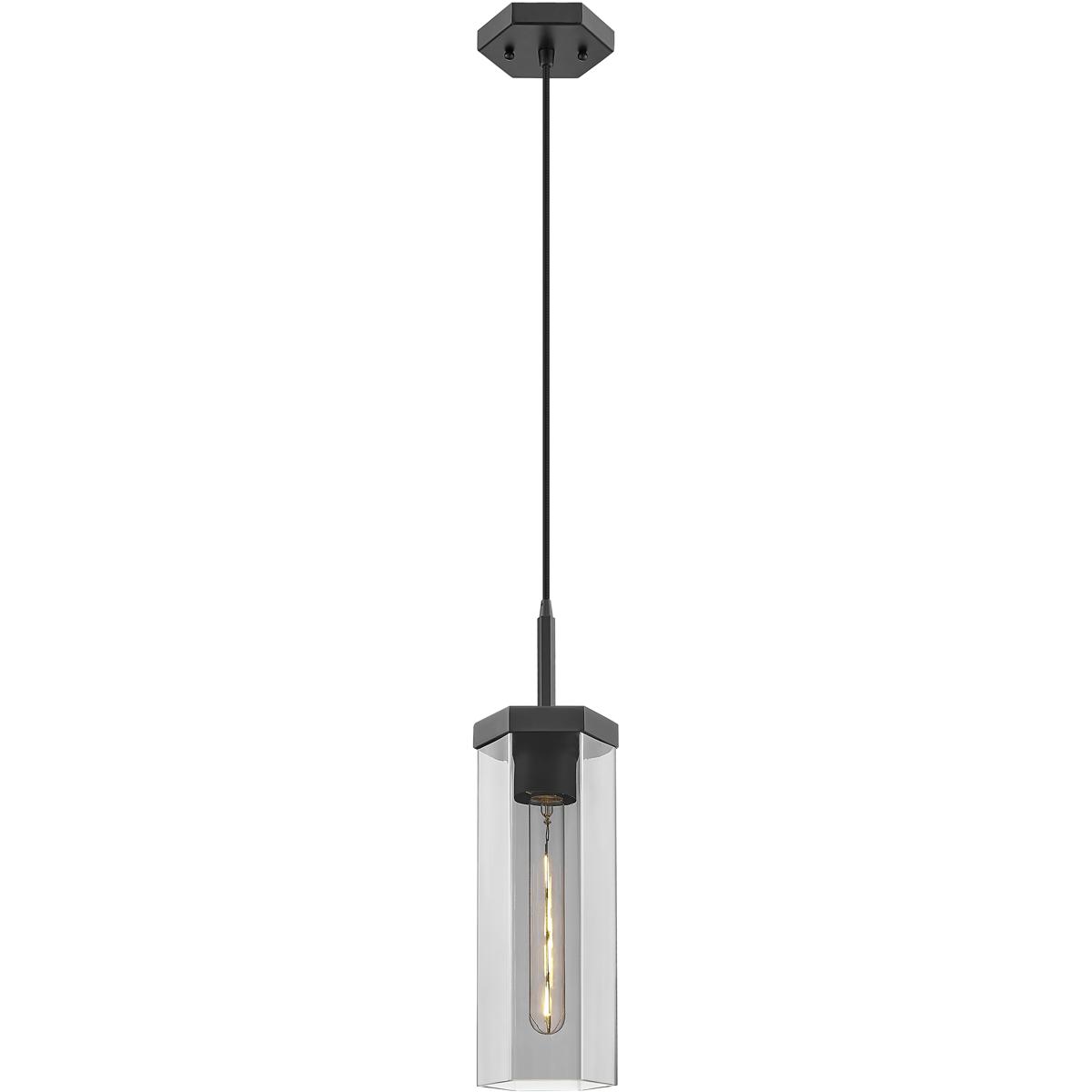 Innovations Lighting 463-1P-BK-G463-12SM Downtown Urban Blakeley 1 Light 5 inch Matte Black Pendant Ceiling Light in Light Smoke Glass