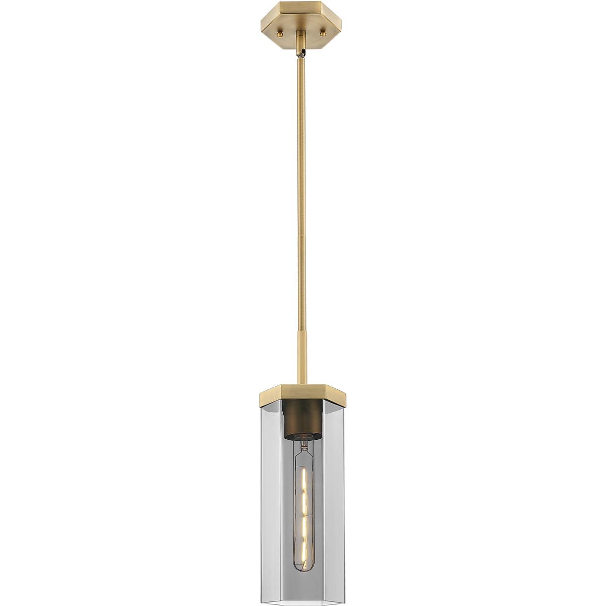 Innovations Lighting 463-1S-BB-G463-12SM Downtown Urban Blakeley 1 Light 5 inch Brushed Brass Pendant Ceiling Light in Light Smoke Glass