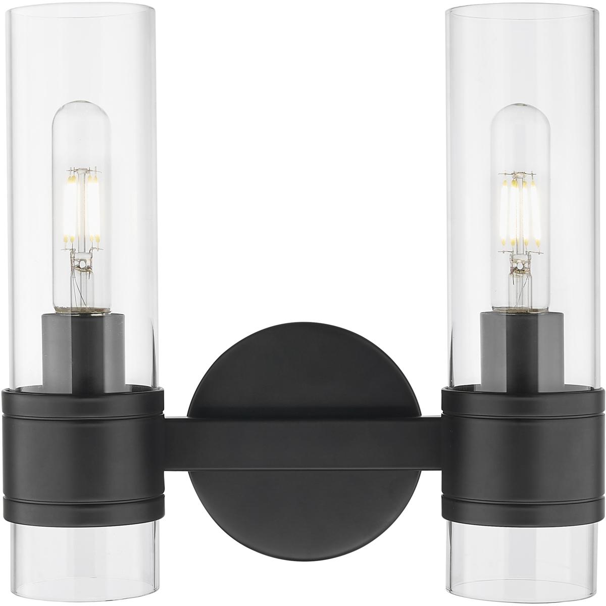 Innovations Lighting 467-2W-BK-G467-CL Downtown Urban Arden 2 Light 11 inch Matte Black Bath Vanity Light Wall Light