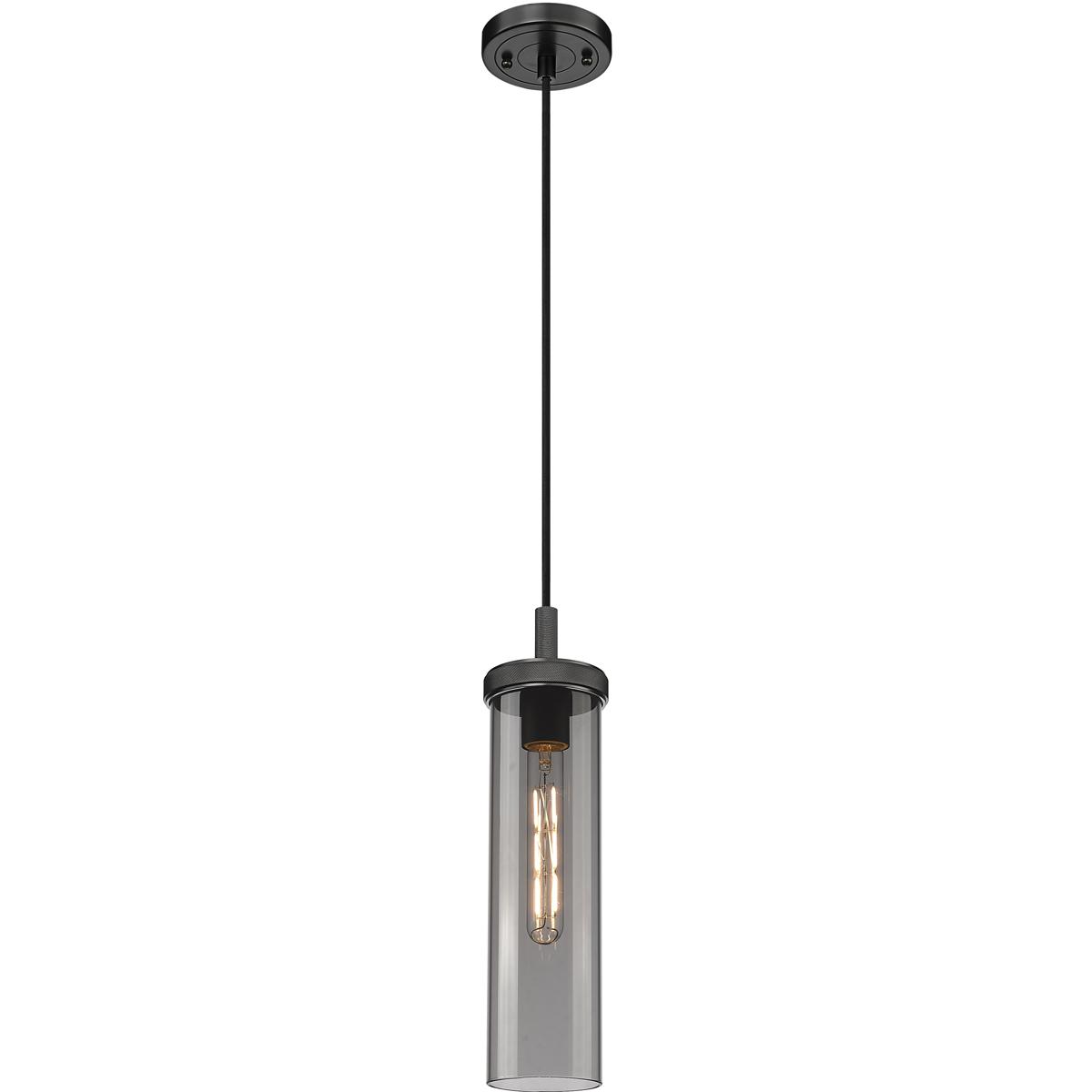 Innovations Lighting 471-1P-BK-G471-12SM Lincoln 1 Light 4.5 inch Matte Black Pendant Ceiling Light in Light Smoke Glass