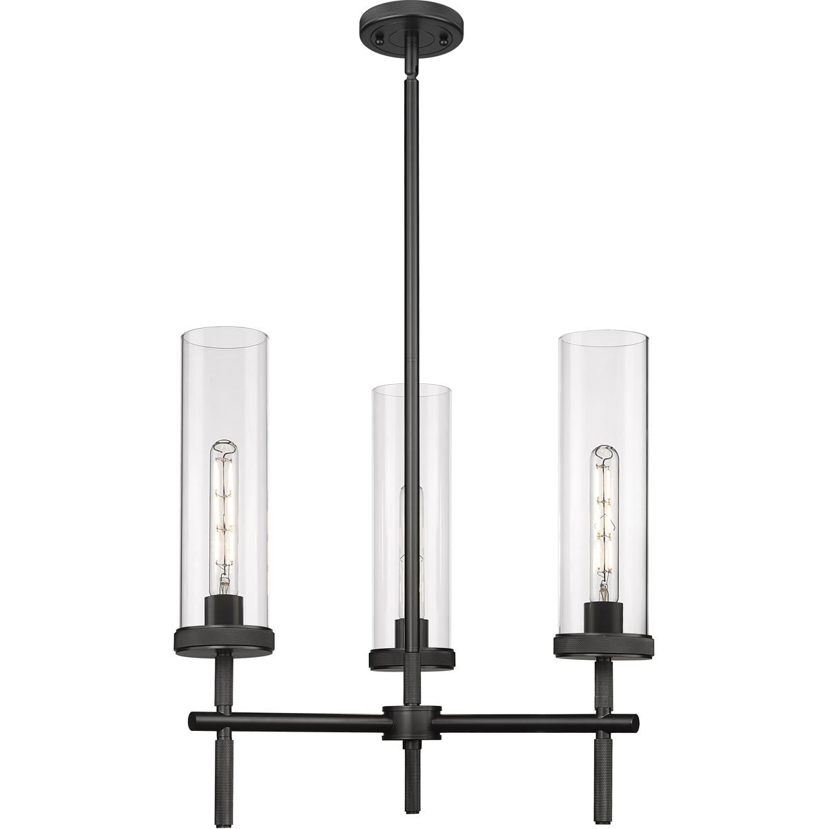 Innovations Lighting 471-3CR-BK-G471-12CL Lincoln 3 Light 21.25 inch Matte Black Pendant Ceiling Light in Clear Glass