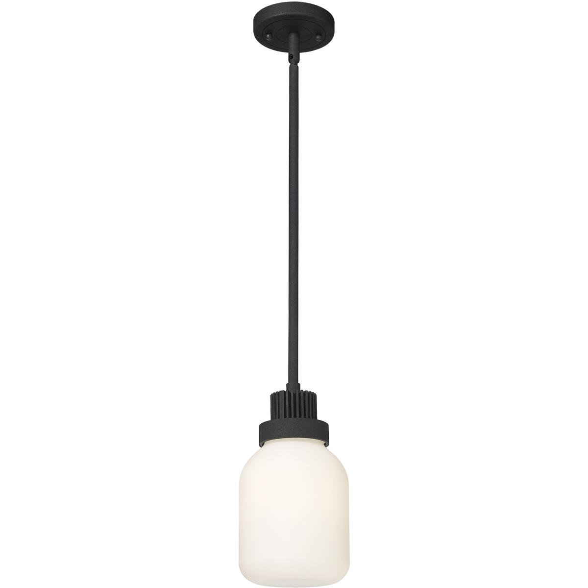 Innovations Lighting 472-1S-TBK-G472-6WH Somers 1 Light 5.5 inch Textured Black Pendant Ceiling Light in Matte White Glass