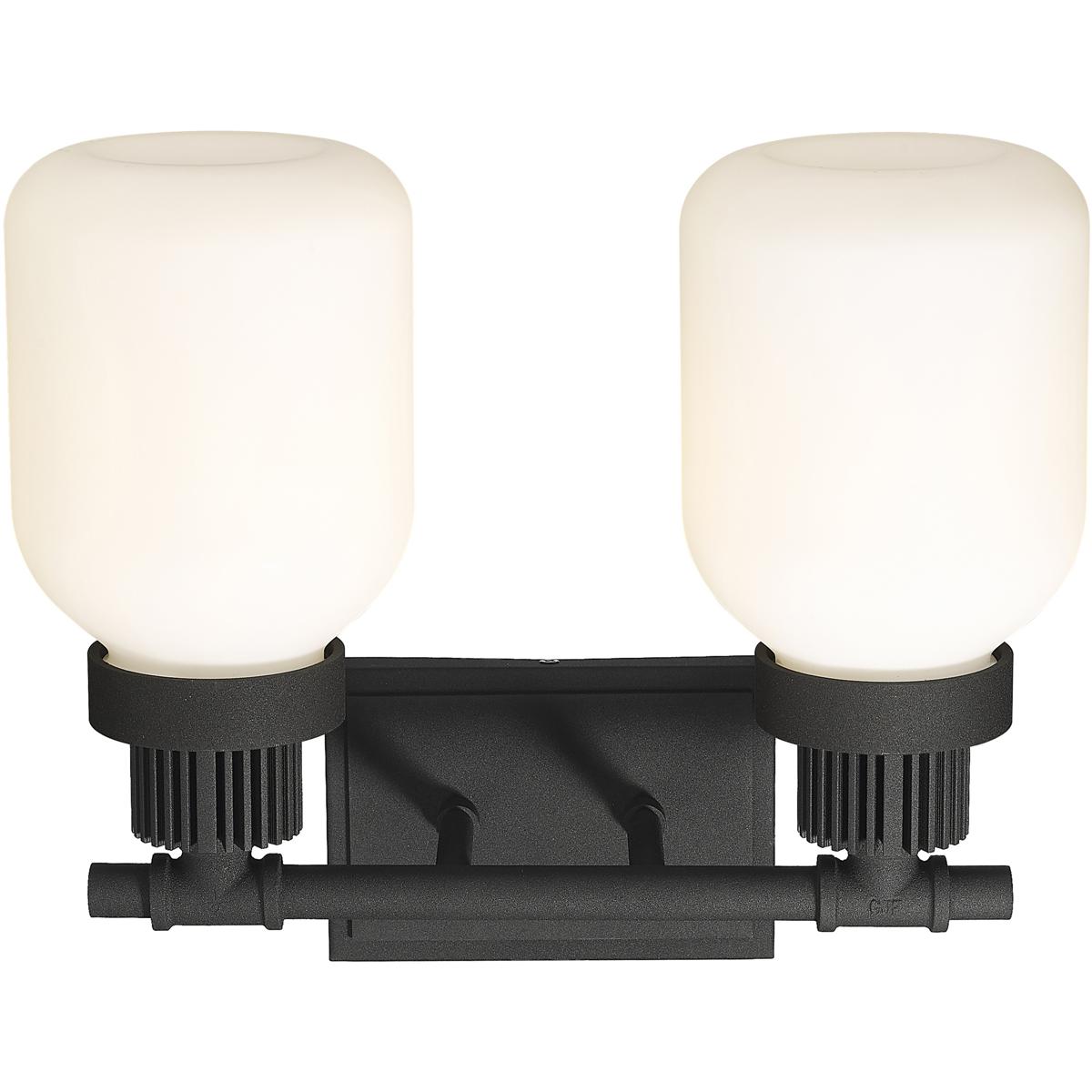 Innovations Lighting 472-2W-TBK-G472-6WH Somers 2 Light 14.75 inch Textured Black Bath Vanity Light Wall Light in Matte White Glass