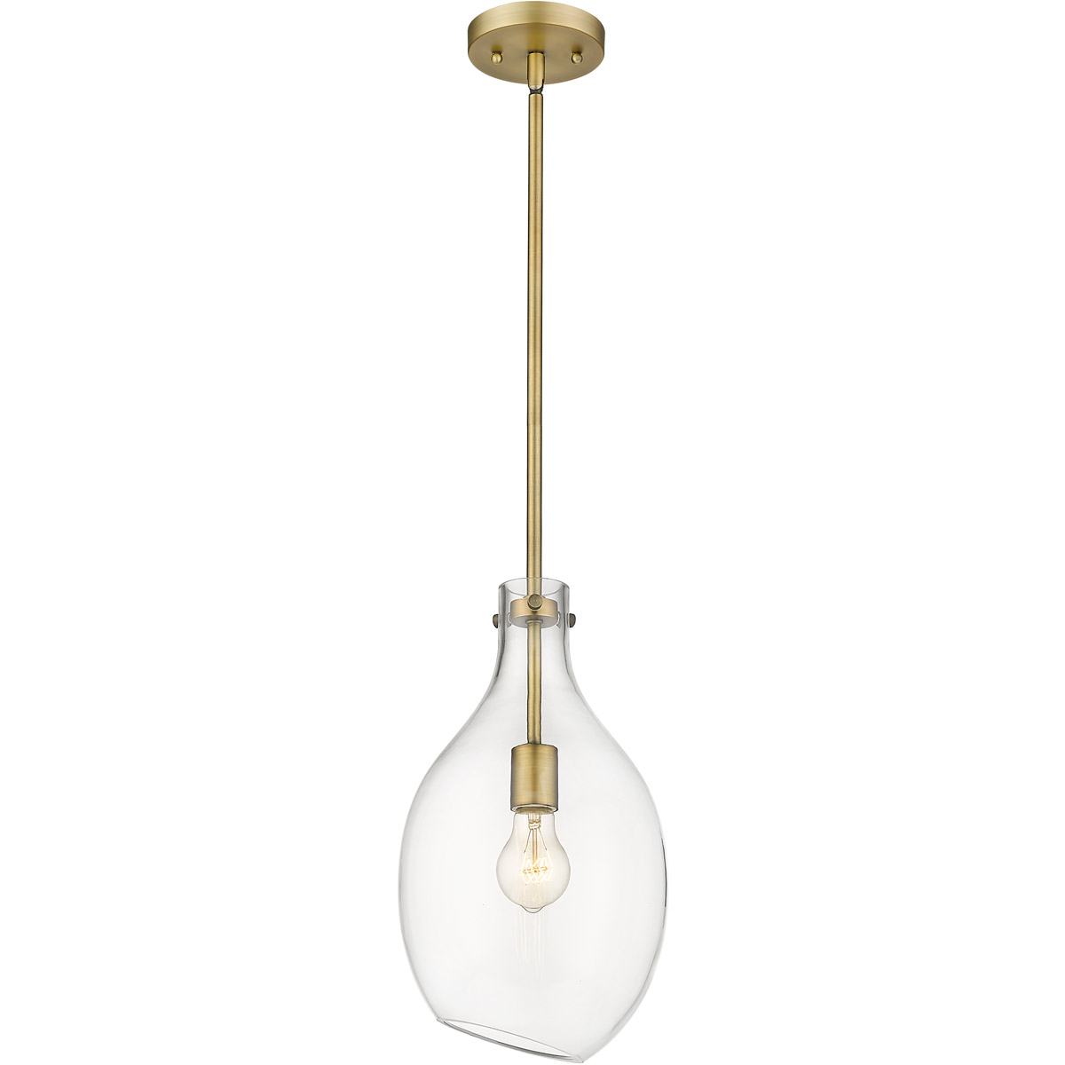 Innovations Lighting 493-1S-BB-G552-9 Salem 1 Light 8.5 inch Brushed Brass Mini Pendant Ceiling Light in Clear Glass