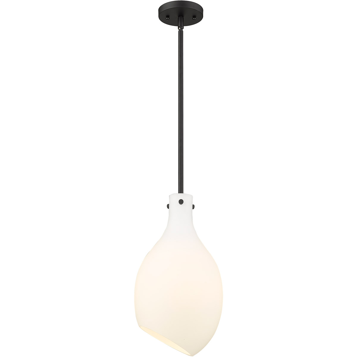 Innovations Lighting 493-1S-BK-G551-9 Salem 1 Light 9 inch Matte Black Mini Pendant Ceiling Light in Matte White Glass
