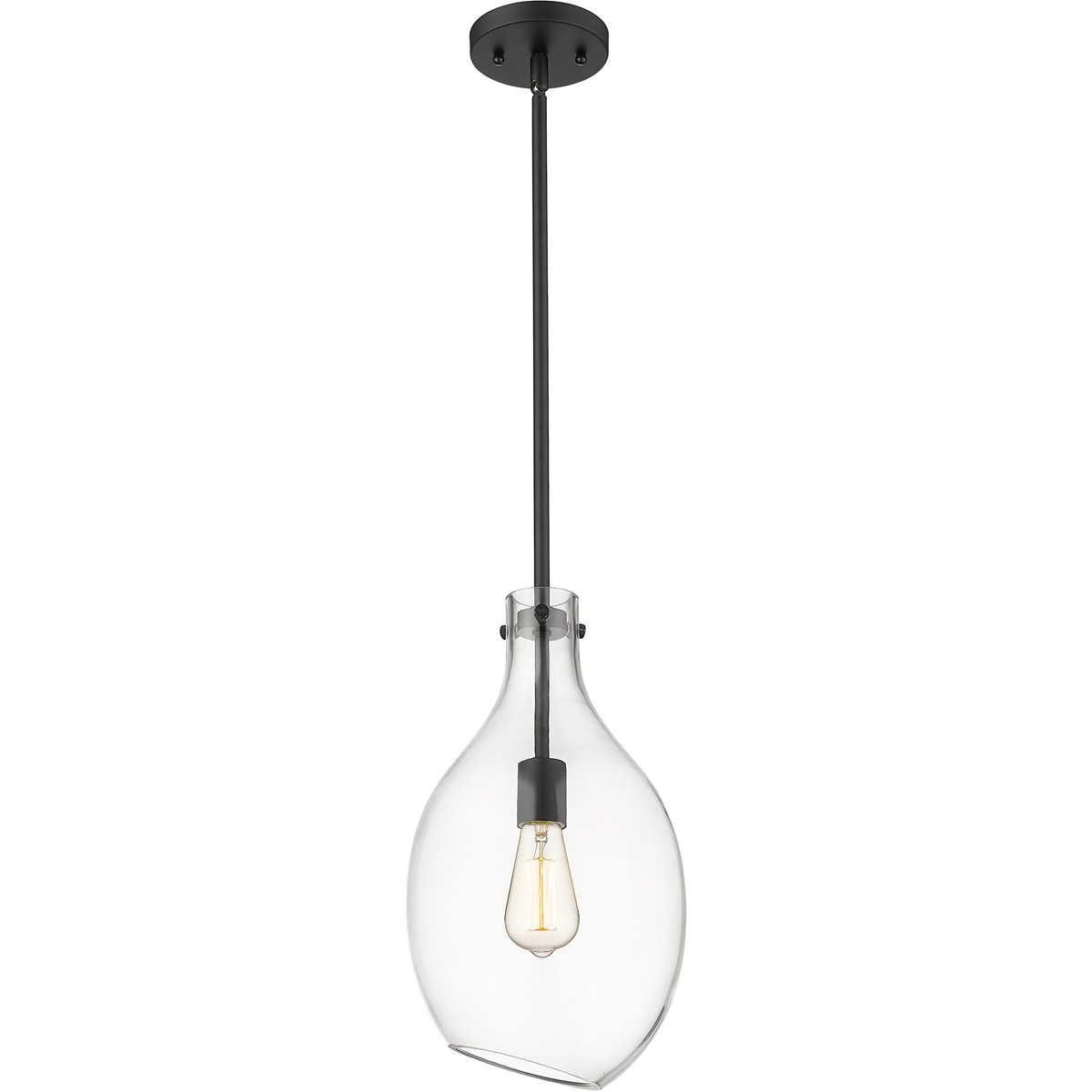 Innovations Lighting 493-1S-BK-G552-9 Salem 1 Light 9 inch Matte Black Mini Pendant Ceiling Light in Clear Glass