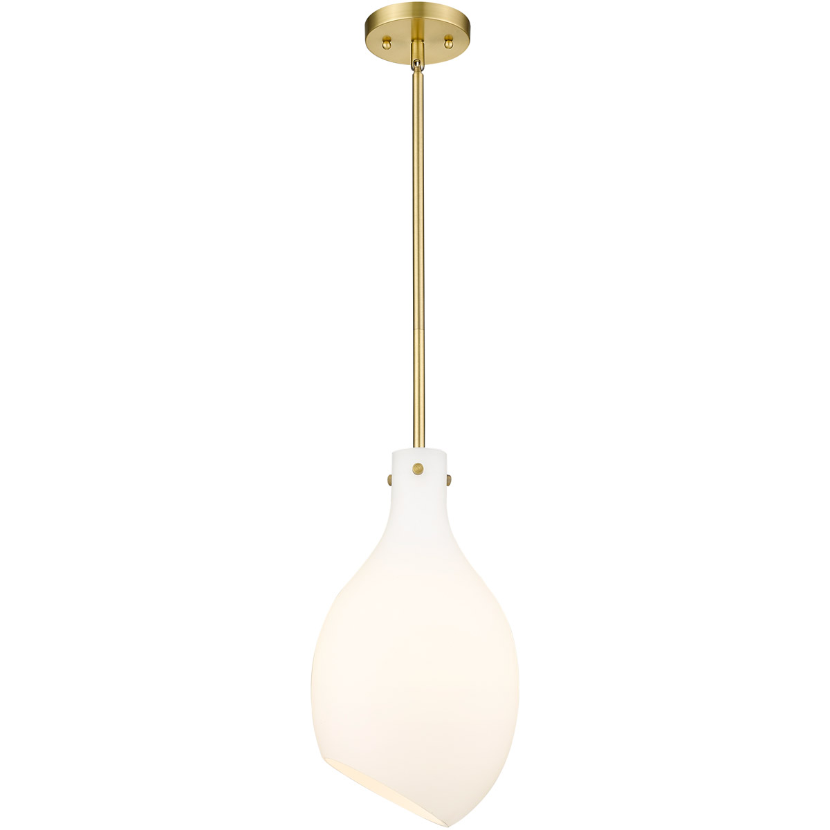 Innovations Lighting 493-1S-SG-G551-9 Salem 1 Light 9 inch Satin Gold Mini Pendant Ceiling Light in Matte White Glass